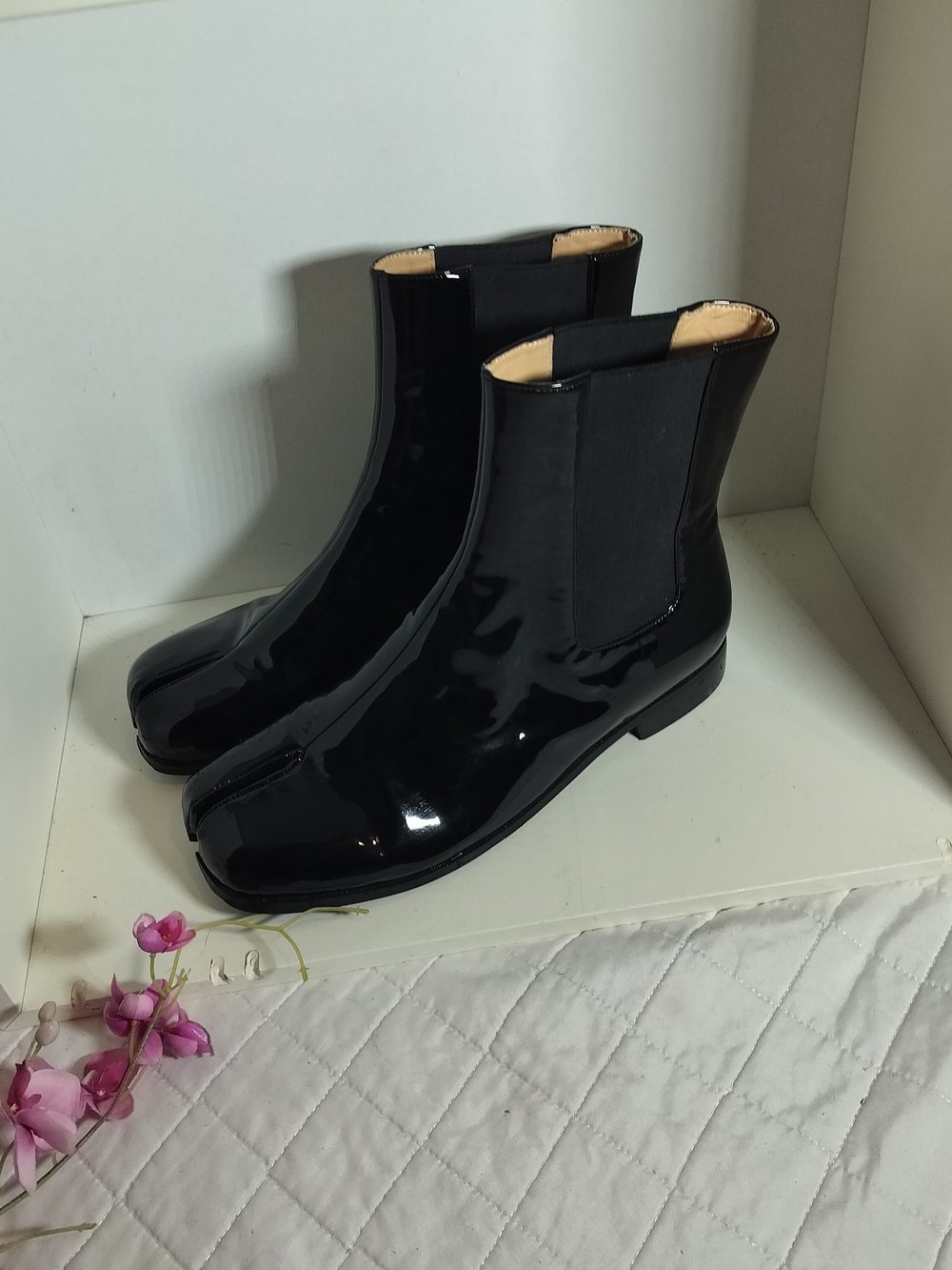 Boots Tabi Black Patent Man Ankle Boots - Picture 5 of 7